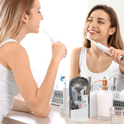 ✨360° Rotating Toothbrush Holder with Cover – Compact Bathroom Organizer