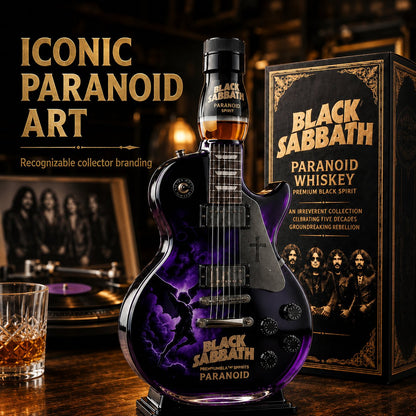 Black - Sabbath Paranoid Guitar Collectible Glass Decanter 🎸
