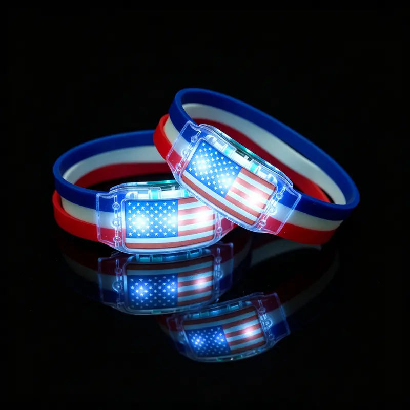 🏆 LED Flag Wristbands – Light Up Your Team Spirit Anywhere!