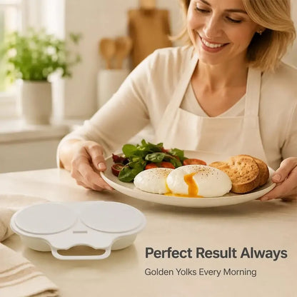 🏆75K+ SOLD!🥚 Microwave Egg Poacher – Quick 2-Egg Cooking Made Easy