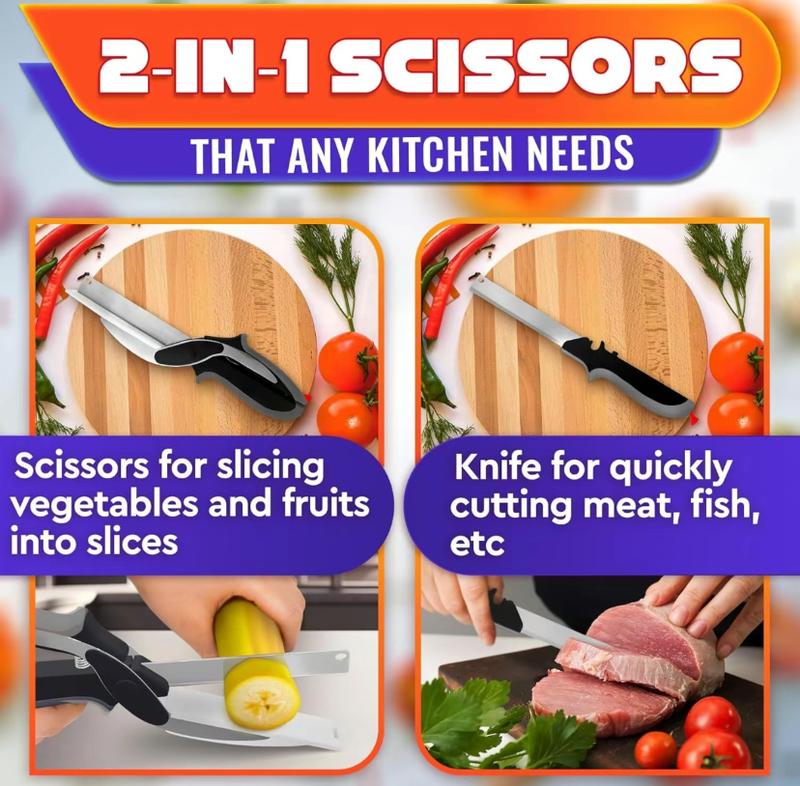 🔪 2-in-1 Detachable Kitchen Food Scissors