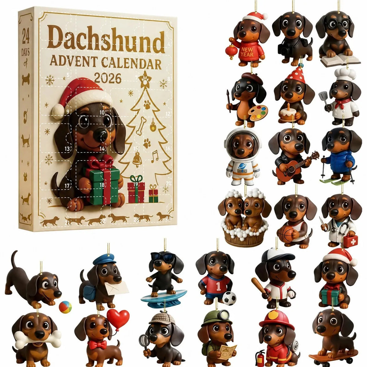 24-Day Dachshund Ornament Advent Calendar (2026 Edition)