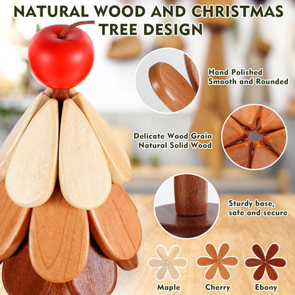 🎄 Christmas Tree Wooden Trivet Set – A Festive Touch for Every Table🎁✨