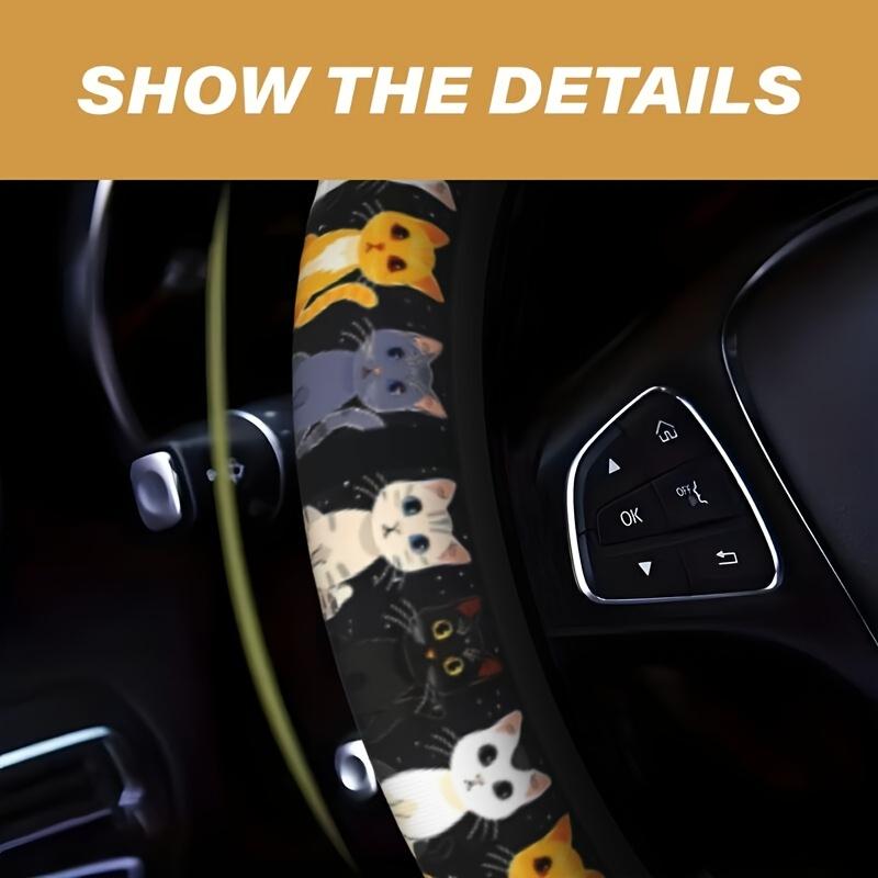 🐱 Cute Cat Steering Wheel Cover 🚗 Soft & Comfy Grip ✨ Anti-Slip Car Interior Accessory