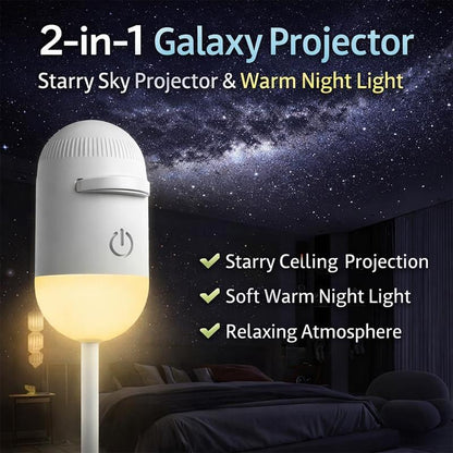🌌 2-in-1 Galaxy Projector Night Light with 3 Projection Films
