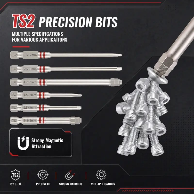 6-Piece High-Strength Magnetic Drill Bits (65mm/100mm)