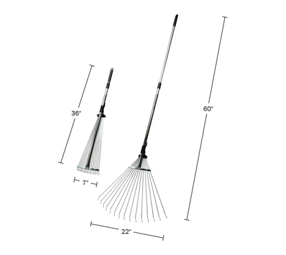 Adjustable Metal Rake with Expandable Handle