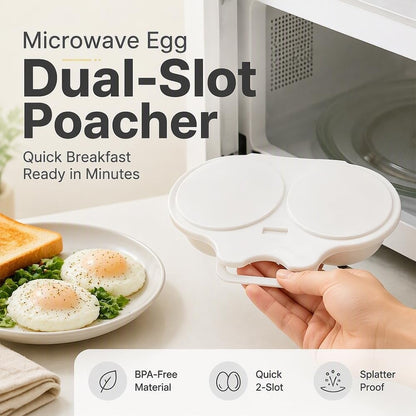 🏆75K+ SOLD!🥚 Microwave Egg Poacher – Quick 2-Egg Cooking Made Easy