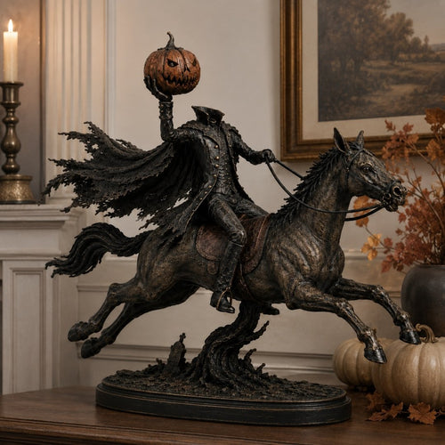 ⏰Limited Stock 49% OFF - 🎃🏇Midnight Chase Headless Horseman Statue | Awaken the Legend of the Hollow(✨Same as the video)