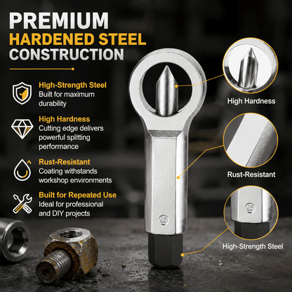 🔩 Manual Nut Splitter Extractor | Heavy‑Duty Steel Rusted Seized Nut Remover for Automotive & DIY Repair🛡️