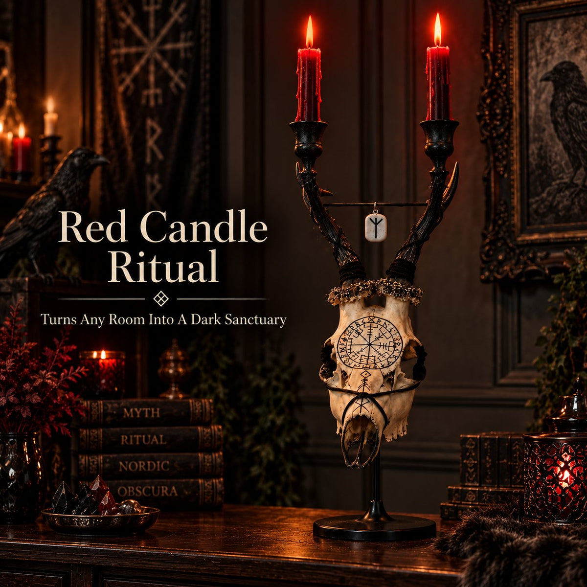 💀 Viking skull decorative candlestick