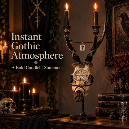 💀 Viking skull decorative candlestick