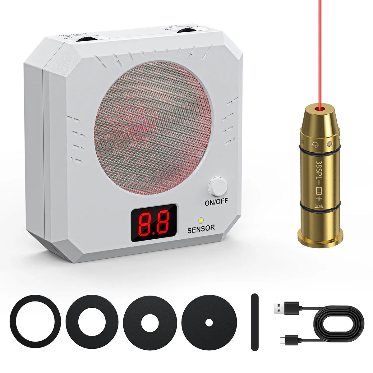 Rechargeable Laser Dry Firing Target - Portable Hunting Training Gear, 5 Difficulty Levels, Steel Plate Sound-Flash Feedback, Indoor Training Tool, Cost-Effective Gift for Male Shooters