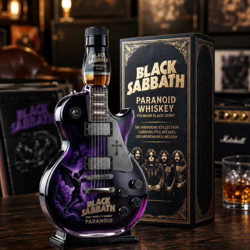 Black - Sabbath Paranoid Guitar Collectible Glass Decanter 🎸