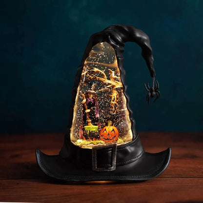 🧙Witches Hat Lighted Water Lantern With Swirling Glitter