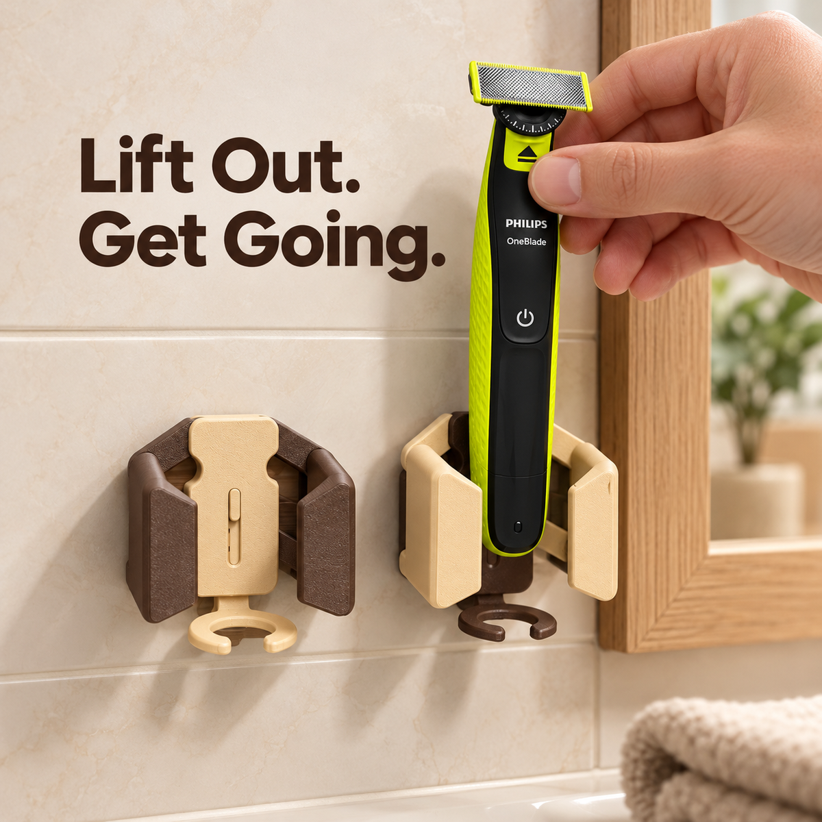 🪥 Gravity-Grip Wall Mount Toothbrush Holder | Drill-Free Bathroom Organizer🧼
