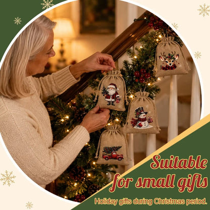 🎄pull, tie, and make every little gift feel more festive-Christmas Drawstring Gift Bags🎁