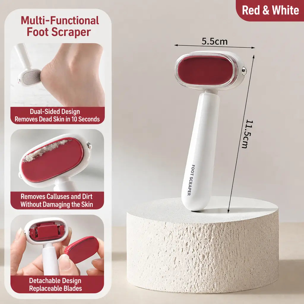 🦶 Smooth Heels Fast ✨ Dual-Sided Foot Callus Remover with Replaceable Stainless Steel Blade