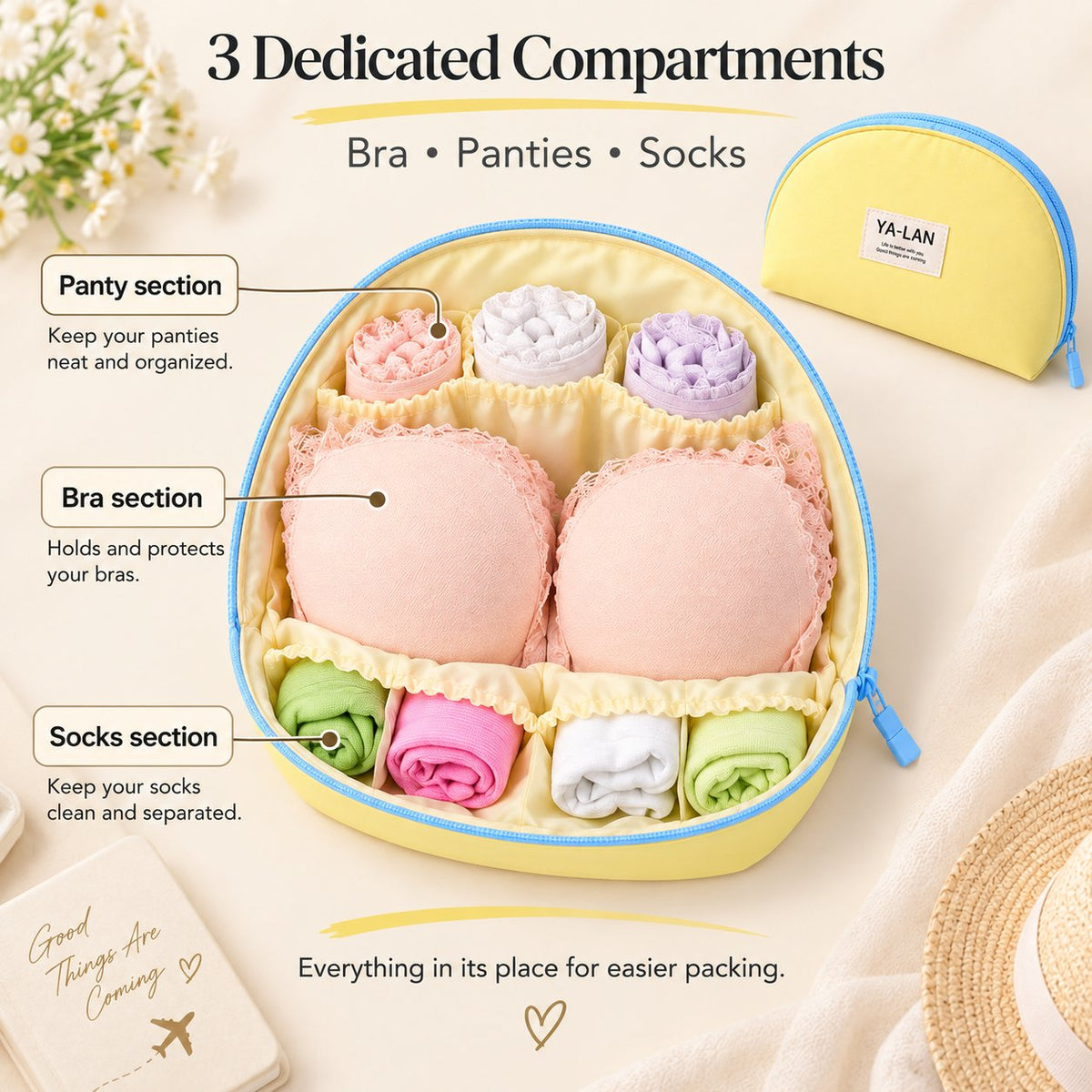 🧳 3-in-1 Travel Underwear Storage Bag