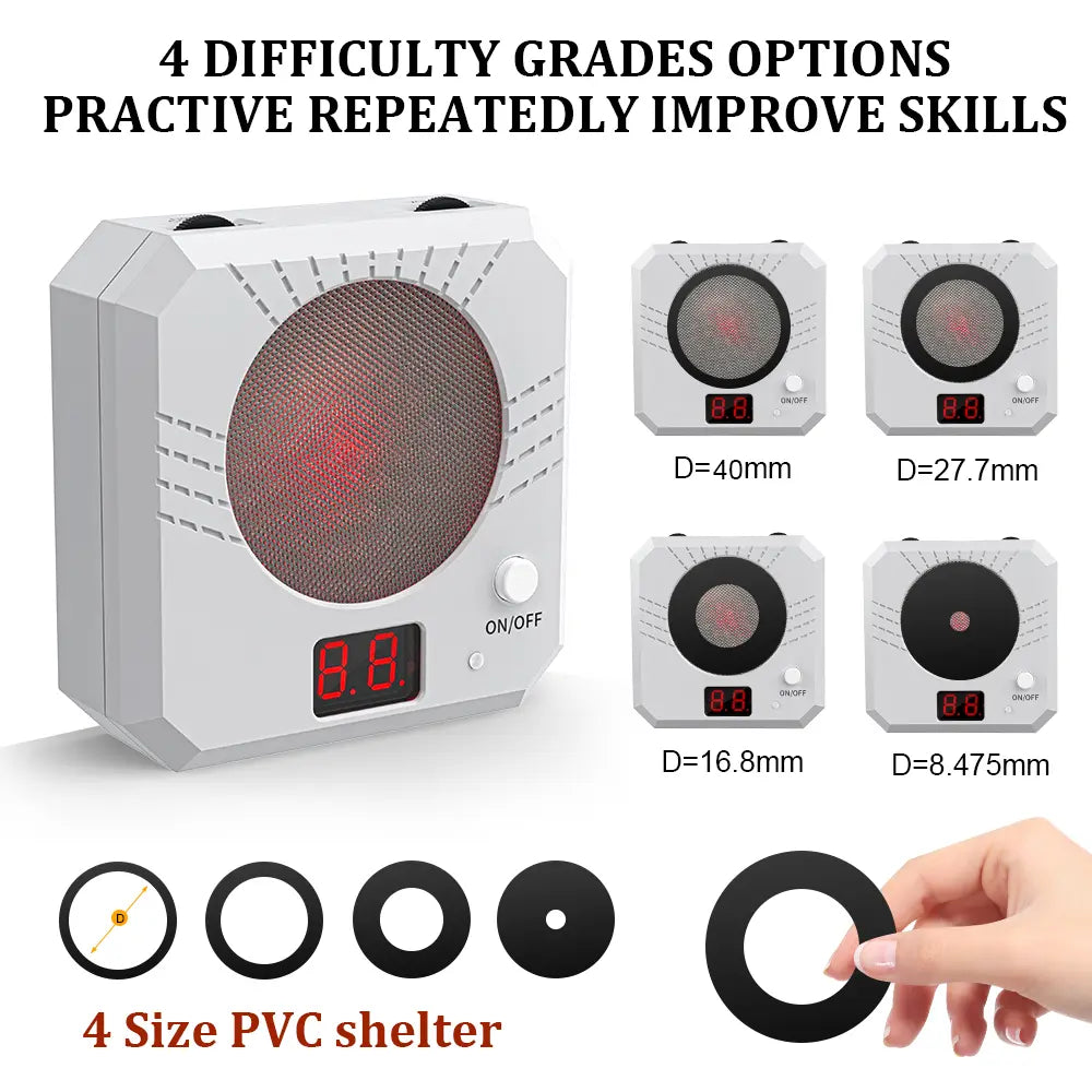 Rechargeable Laser Dry Firing Target - Portable Hunting Training Gear, 5 Difficulty Levels, Steel Plate Sound-Flash Feedback, Indoor Training Tool, Cost-Effective Gift for Male Shooters