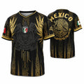 ✨Mexico Aztec Gold Soccer Jersey – Breathable Mesh Fan Shirt for Sports & Daily Wear
