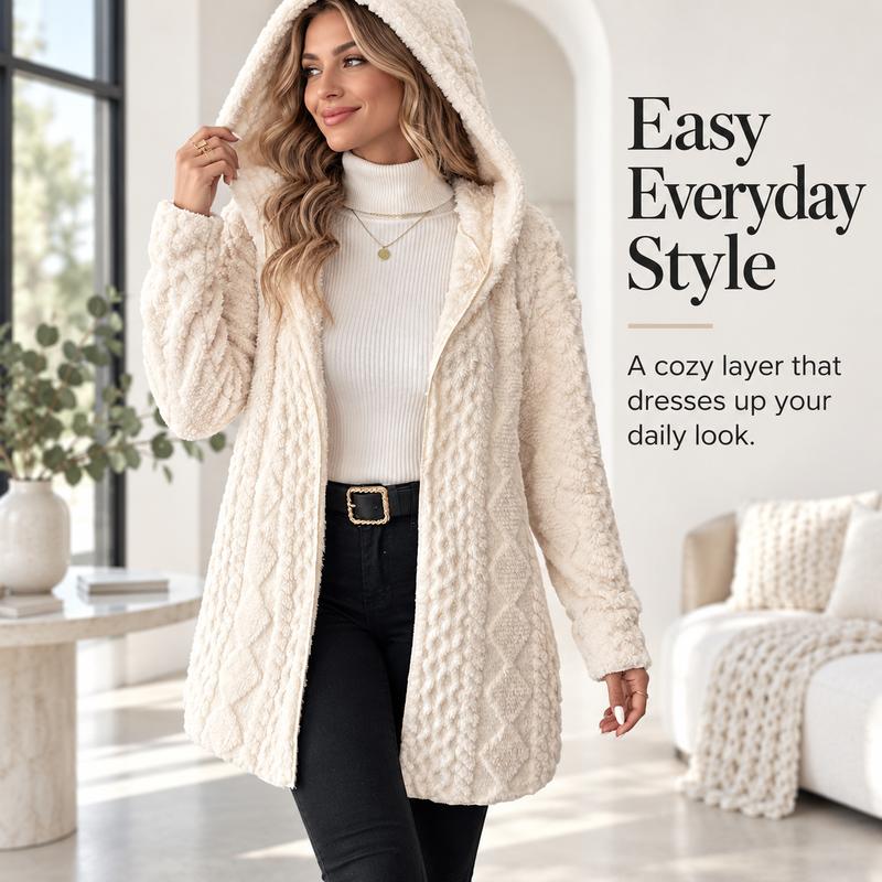 Soft Plush Hooded Cardigan