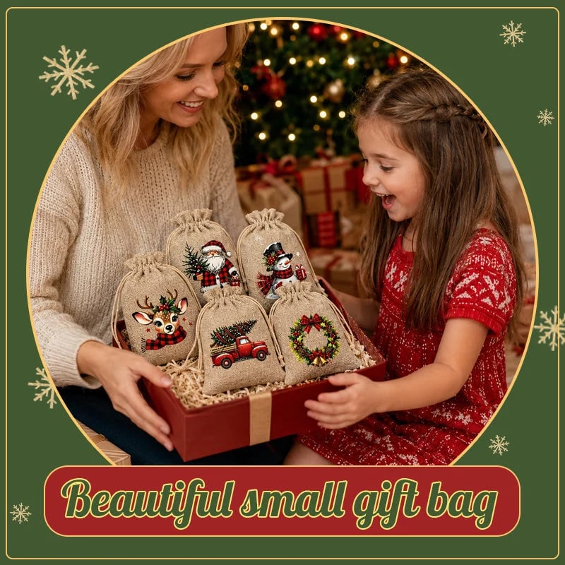 🎄pull, tie, and make every little gift feel more festive-Christmas Drawstring Gift Bags🎁