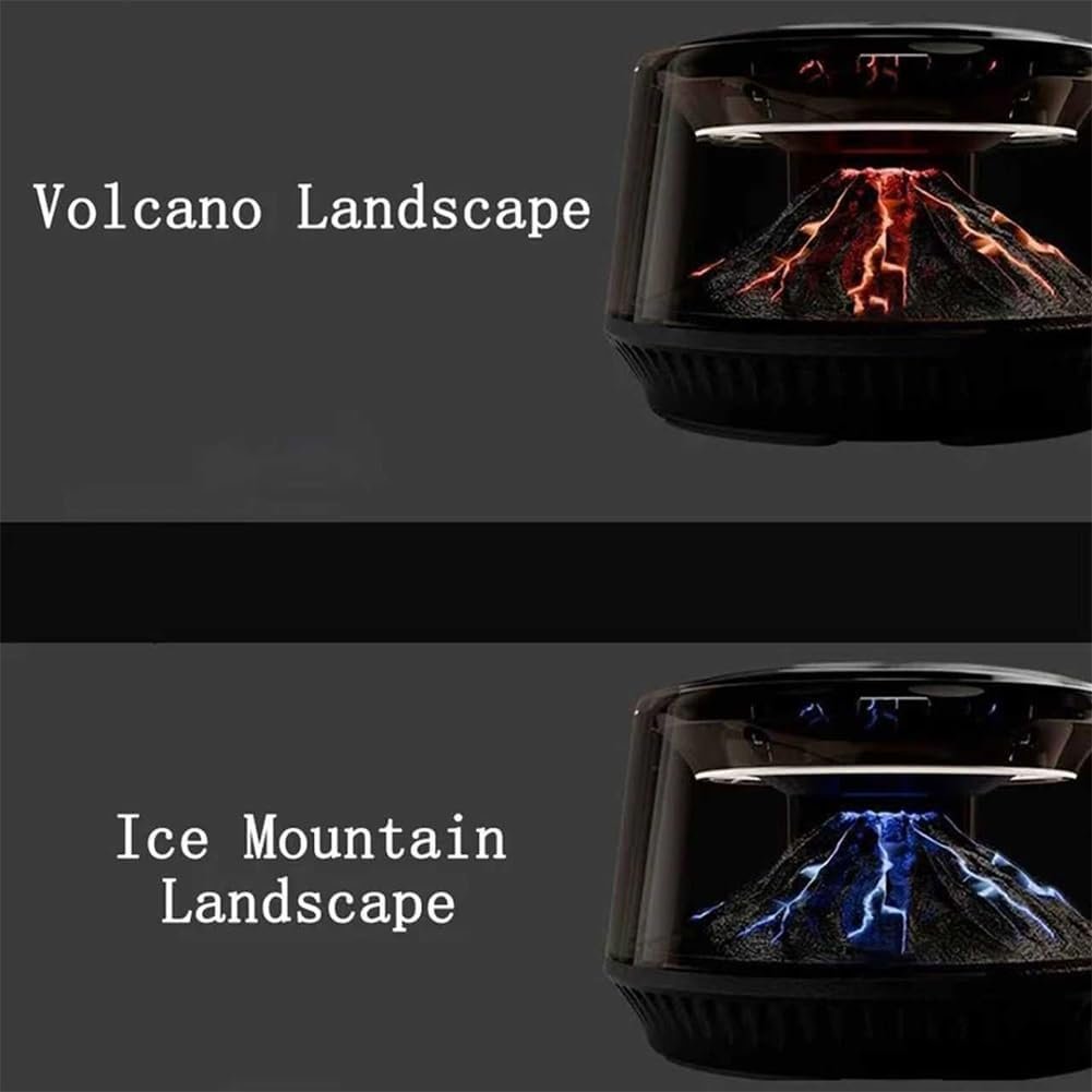 Solar Car Air Freshener with Negative Ion Purifier - Dual Color Volcano & Glacier LED Mood Lighting
