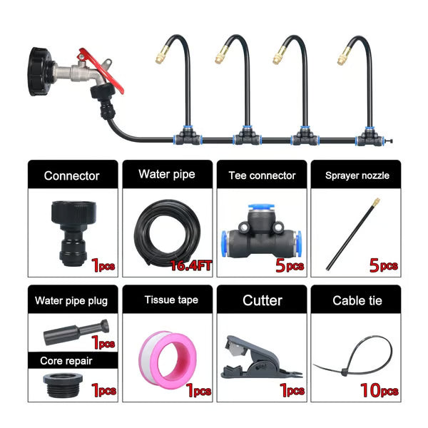 💧 360° Drip Irrigation Kit – DIY Watering for Garden & Pots