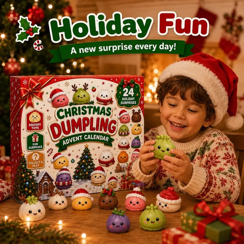 ⚡Hot Sales 49% OFF🔥24-Day Mini Squishies Countdown Calendar – Glitter Dumpling Squeeze Toys for Daily Surprises, Stress Relief & Collectible Fun