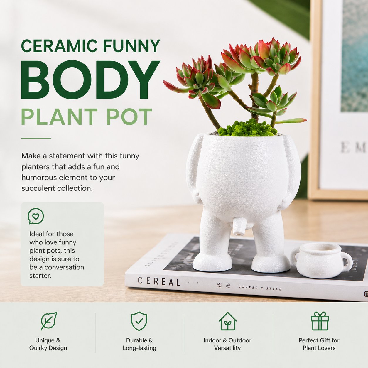 🔥2026 Funny Shaped Planter Pot - Unique Body Shaped Plant Pot with Novelty Peeing Design for Indoor Plants🌱