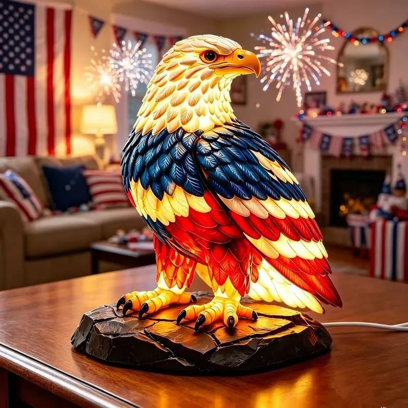 ⚡️Independence Day 49% OFF🦅🌙U.S. 250th Eagle Stained Glass Table Lamp✨