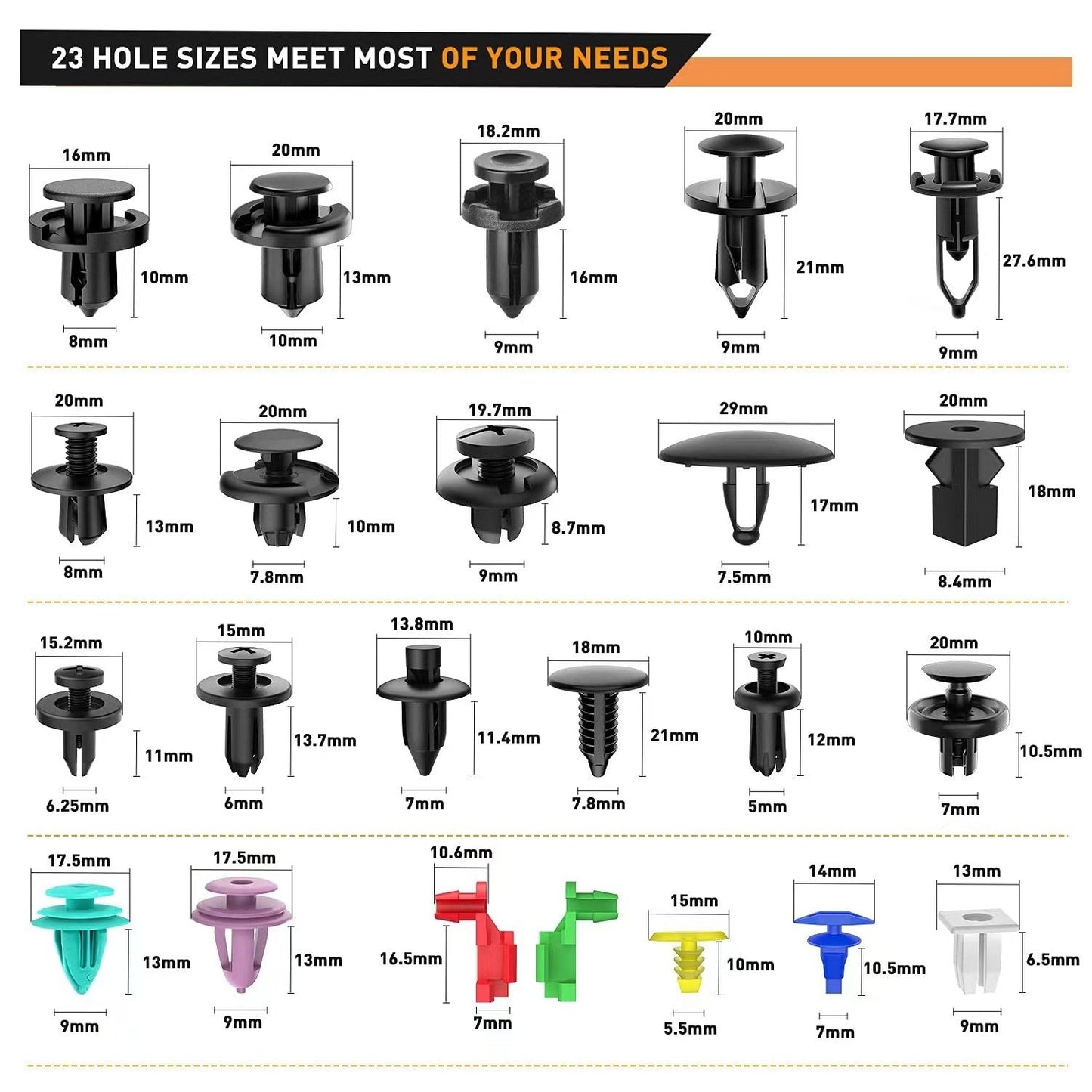 Auto Body Fasteners Kit & Fastener Remover
