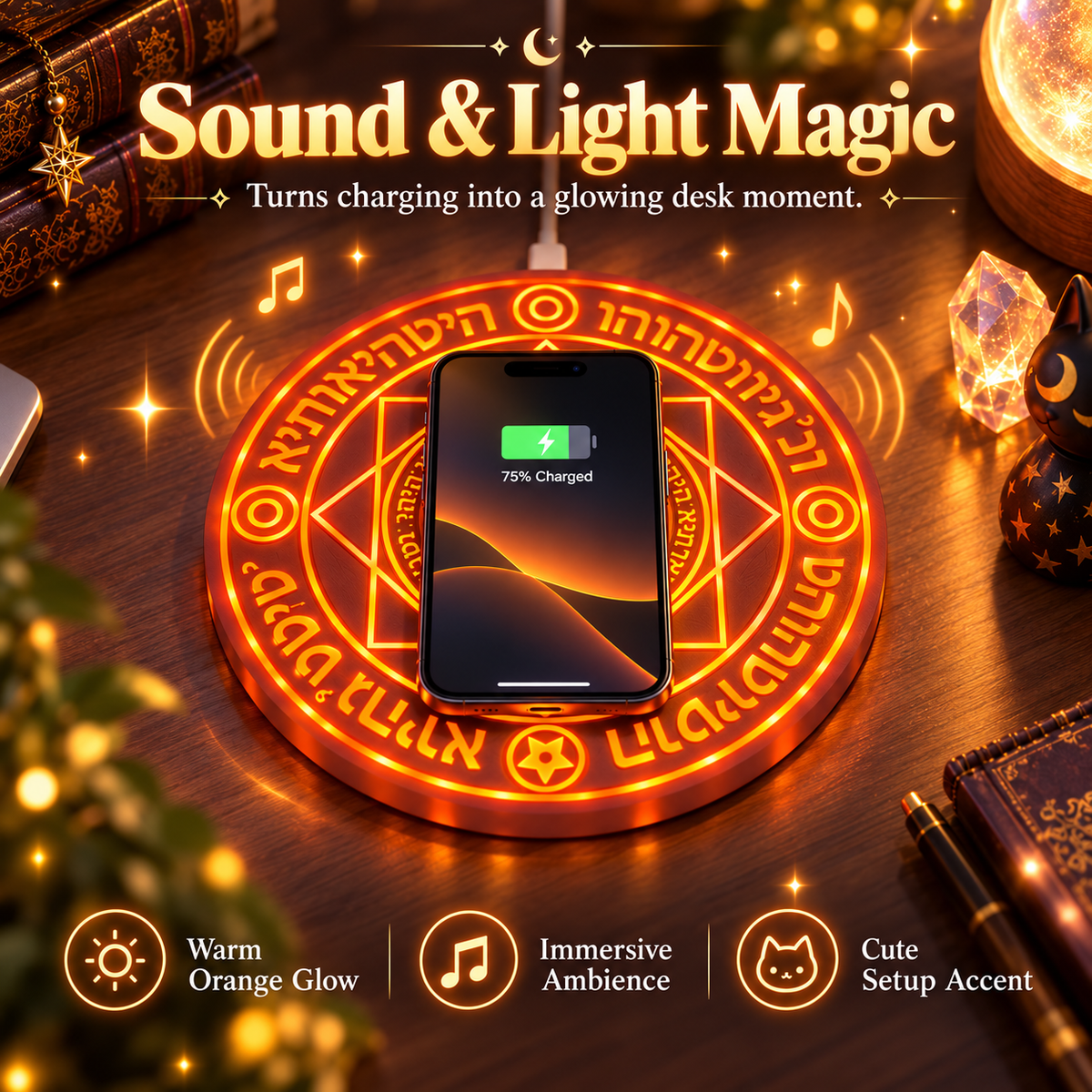 10W Magical Girl Sound and Light Wireless Charger