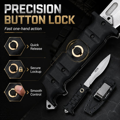 D2 Button Lock Folding Knife