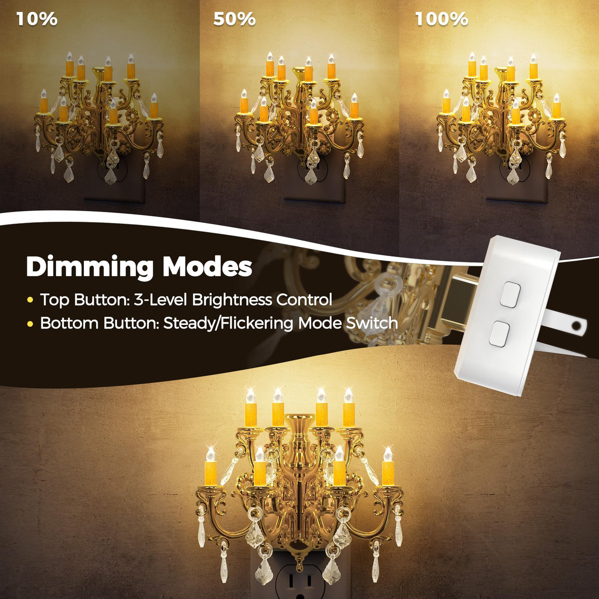 Three brightness levels chandelier night light