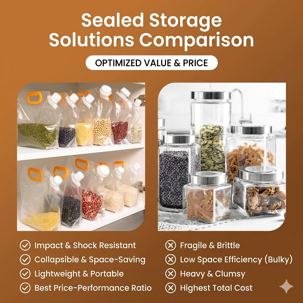 🌾 Multi-Grain Airtight Sealed Storage Pouches