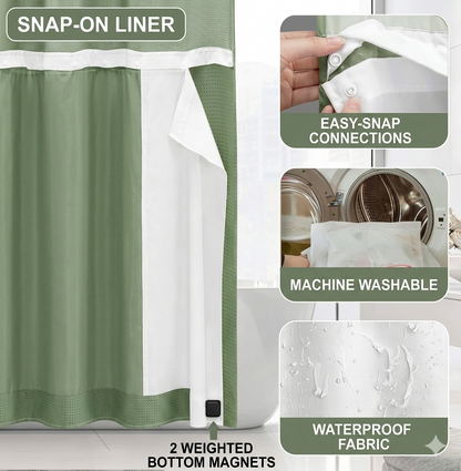 🎁2026 New Arrivals 50% OFF💥Waffle Pattern Shower Curtain