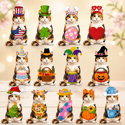 🐾 Interchangeable Seasonal Animal Wooden Decor Set