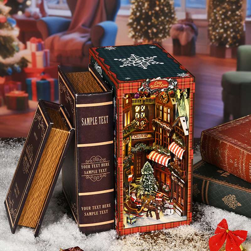 Cozy Christmas Village front and side details of the finished model