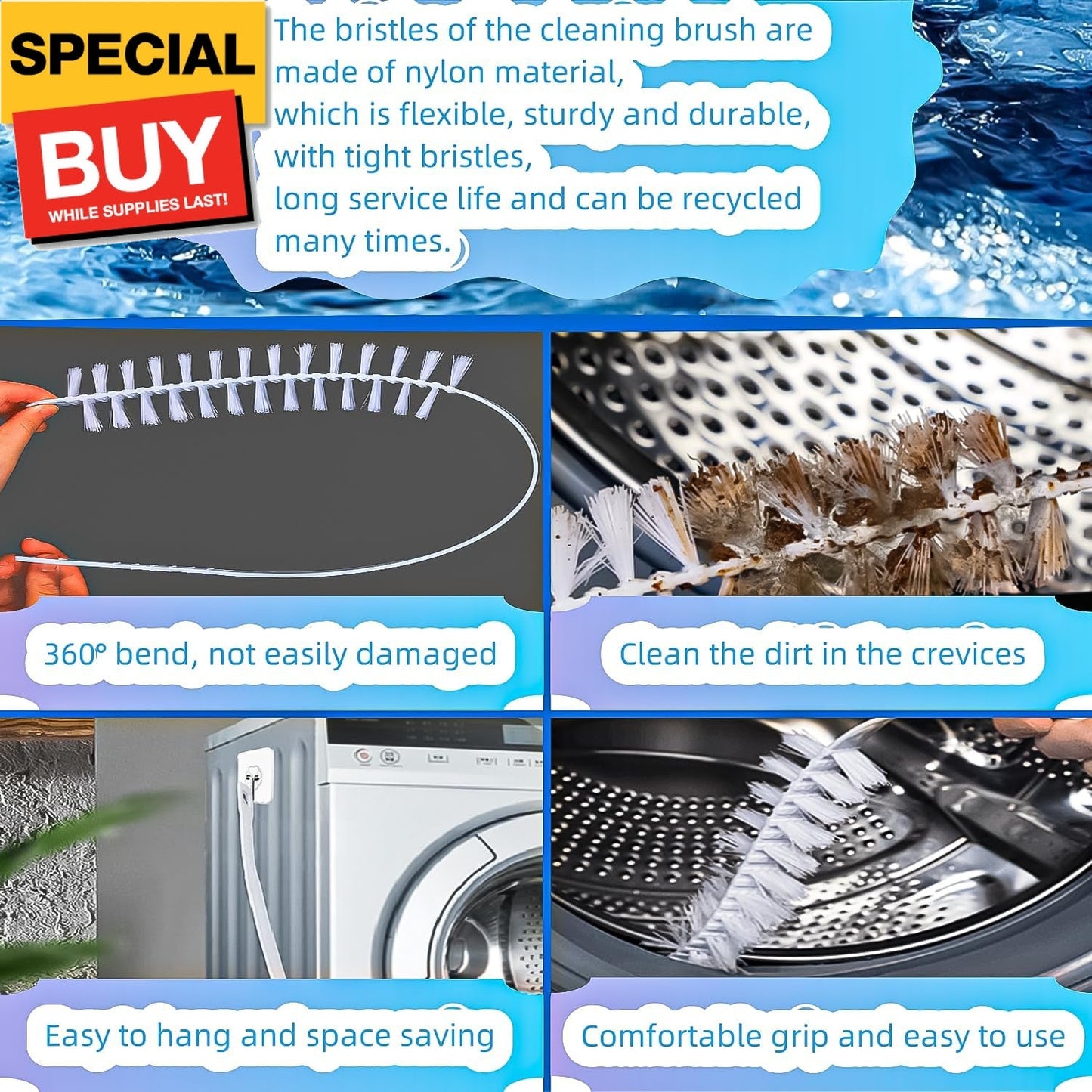 Flexible Bend Deep Gap Cleaning Brush-5PCS
