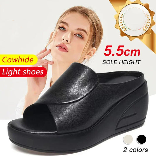 ✨ Elevation 5.5 cm Inclined Heel Sandals – Comfortable Lift, Stylish Design & Perfect for Daily Wear 🌸