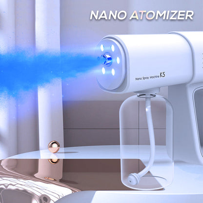 🥳2026 HOT SALE🥳💞50K+ SOLD! 💨🛡️ 50% OFF! Sanitizer Nano Sprayer Gun – ultra-fine nano mist covers surfaces fast, no wiping needed. 380ml large tank lasts longer – less refilling, more protecting. Just point & spray! 🏠✅
