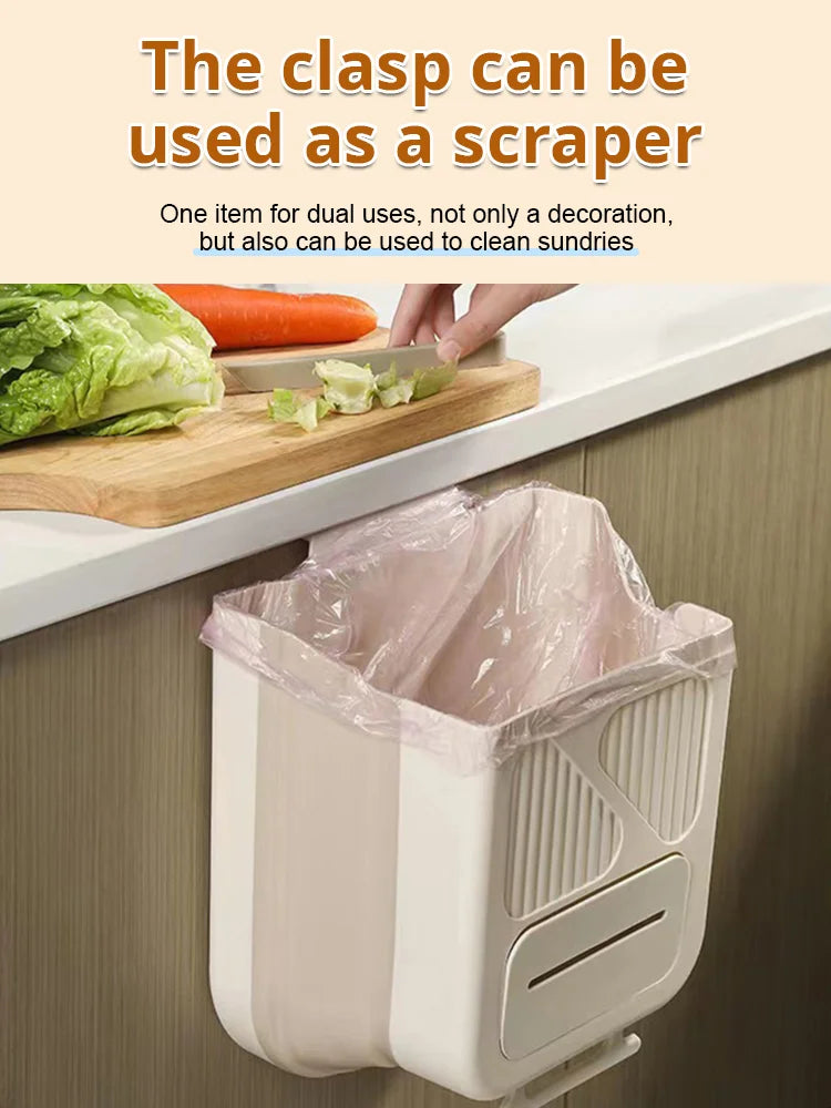 🗑️ Hanging Kitchen Trash Can for Cabinet Door | Space-Saving Waste Bin with Easy-Hang Design for Food Scraps, Bathroom, Office & Small Spaces 🏠✨
