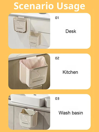🗑️ Hanging Kitchen Trash Can for Cabinet Door | Space-Saving Waste Bin with Easy-Hang Design for Food Scraps, Bathroom, Office & Small Spaces 🏠✨