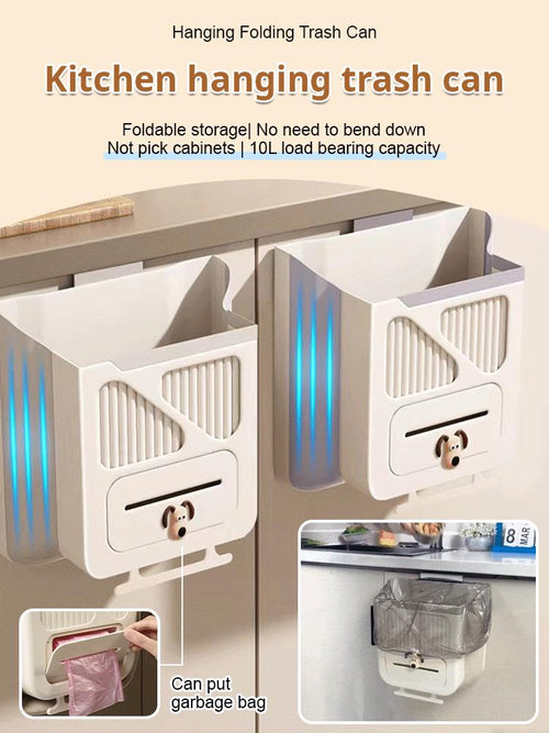 🗑️ Hanging Kitchen Trash Can for Cabinet Door | Space-Saving Waste Bin with Easy-Hang Design for Food Scraps, Bathroom, Office & Small Spaces 🏠✨
