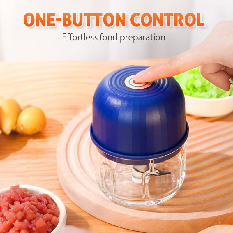 One touch electric food chopper operation