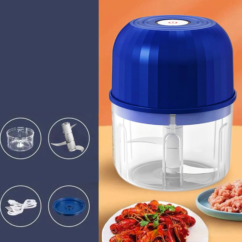 Three stainless steel blades electric mini chopper