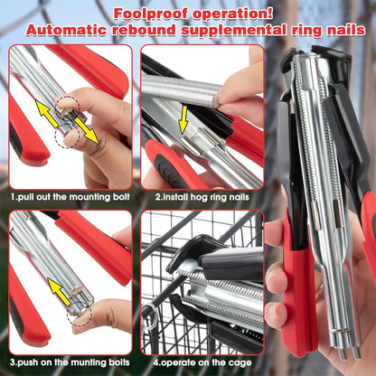 Heavy-Duty C-Type Staple Plier for Cage Assembly