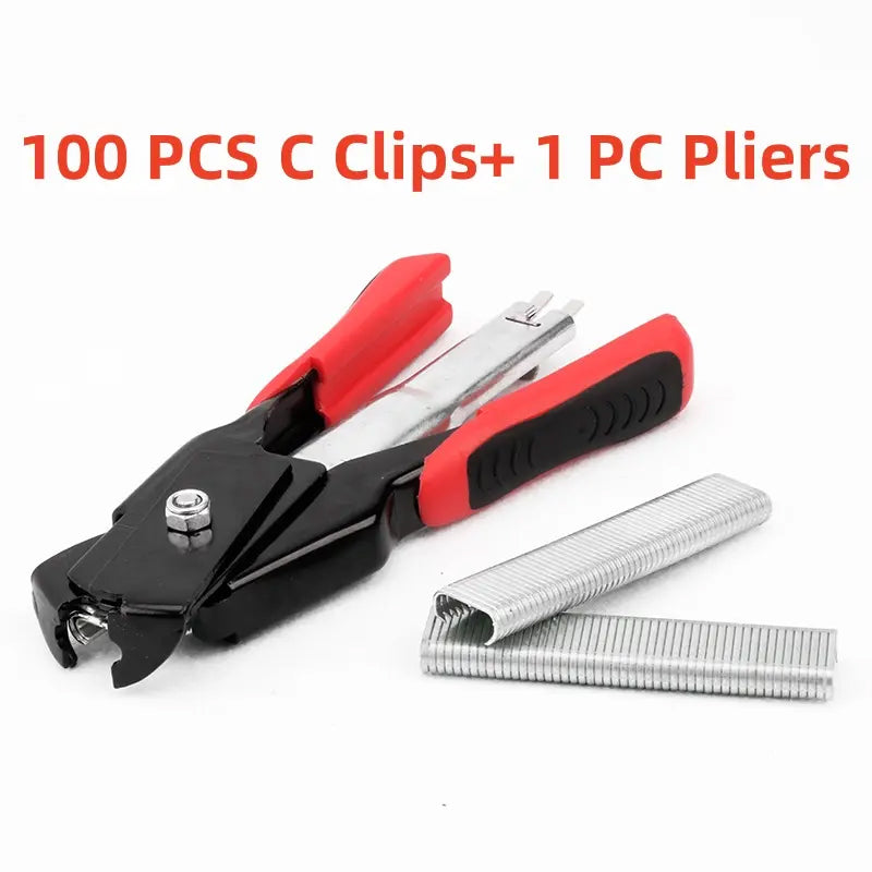 Heavy-Duty C-Type Staple Plier for Cage Assembly